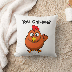 Coussin Tu Poulet ?, Drôle Brown Caricature de coq