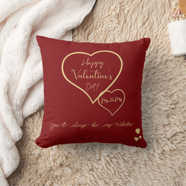 Coussin Tu seras toujours mon Valentin Double Cœurs (Couverture)