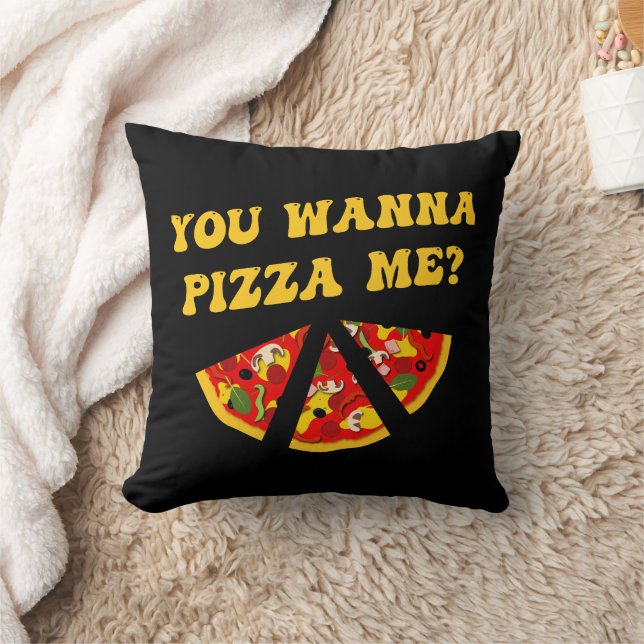 Coussin Tu Veux Pizza Me Drôle Pun De Nourriture (Couverture)