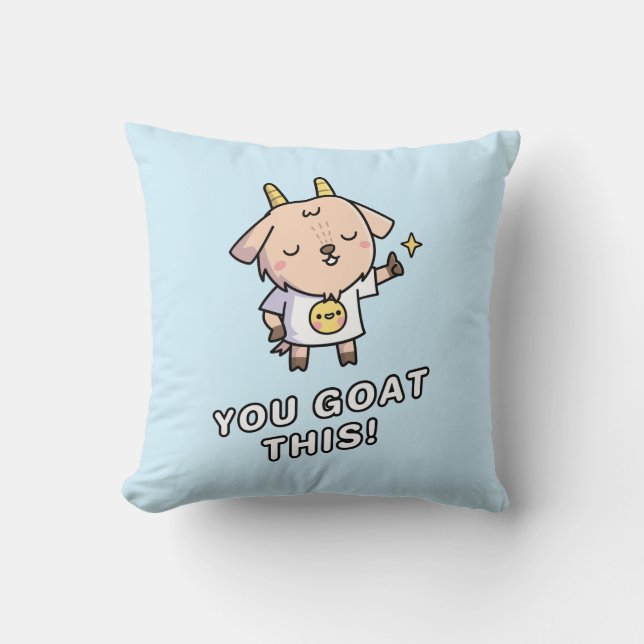 Coussin Tu y Vas, Décoration de Chambre Motivation Mignonn (Recto)