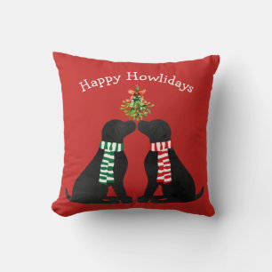 Coussin Tubes noirs Xmas personnalisés Kisser Mistletoe