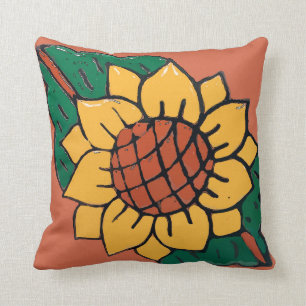 Coussin Tuile de tournesol mexicain