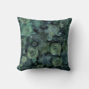 Coussin Tuile de verre 3D roses liquides et étoiles