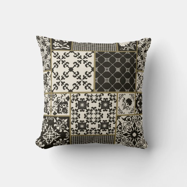 Coussin Tuile en patchwork sans couture avec Islam, arabe, (Recto)