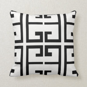 Coussin Tuile espagnole noire et blanche