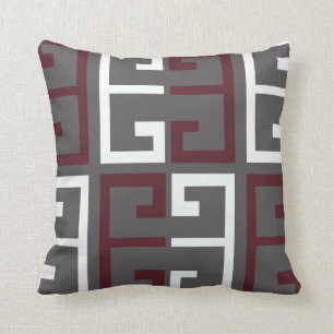 Coussin Tuile grise, marron et blanche