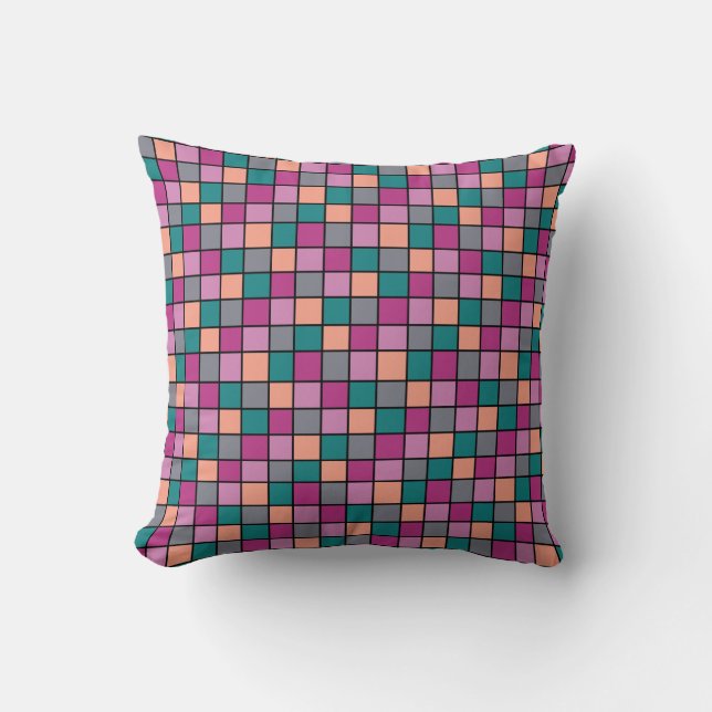 Coussin Tuiles diagonales modernes 5 couleurs (Recto)