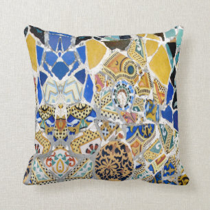 Coussin Tuiles jaunes de Gaudi - miroir