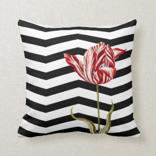 Coussin Tulip Botanique Chevron Stripe Motif