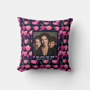 Coussin Tulipe Botanique Momie Maman Anniversaire Vintage