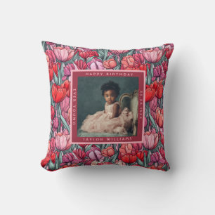 Coussin Tulipe Classique Fleurie Cadeau Personnalisé pour