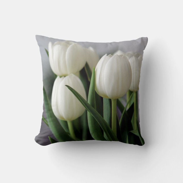 Coussin Tulipe élégante et fleurs florales Roses Photograp (Recto)