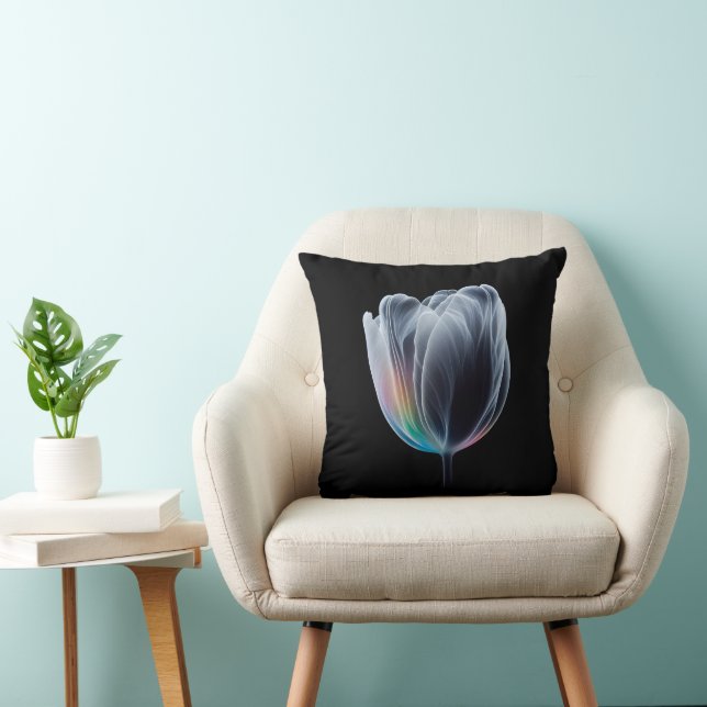 Coussin Tulipe Iridescente en noir (Chaise)
