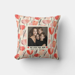 Coussin Tulipe rouge Fleur Maman Bonne fête des mères Occi