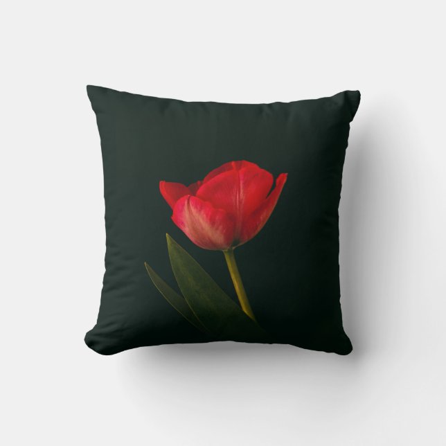 Coussin Tulipe rouge unique (Recto)