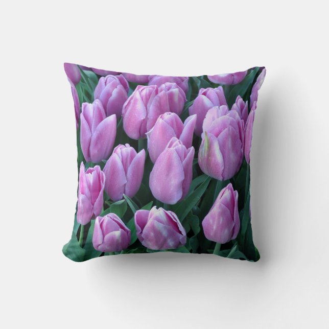 Coussin Tulipes à ressort pourpre (Recto)