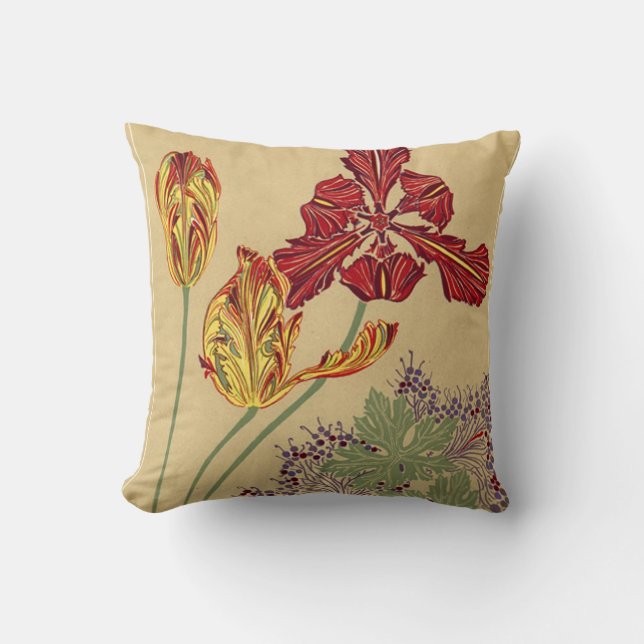 Coussin Tulipes Art Nouveau (Recto)