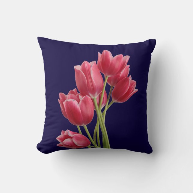 Coussin Tulipes de minuit (Recto)