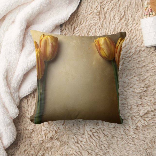 Coussin Tulipes d'or Lancer l'oreiller (Couverture)