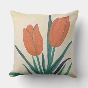 Coussin Tulipes orange