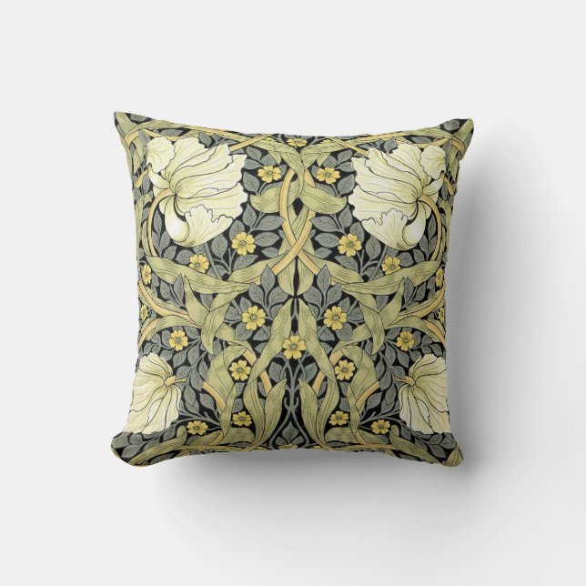 Coussin Tulipes Pimpernel Art Botanique de William Morris (Recto)