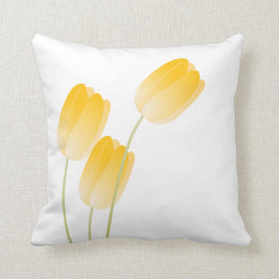 Coussin Tulipes printanières jaunes florales