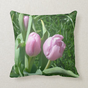 Coussin Tulipes roses