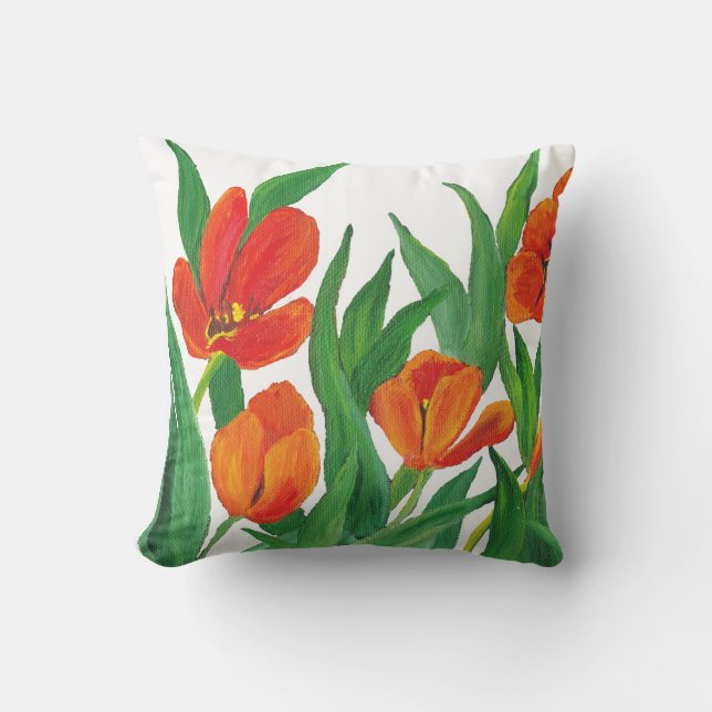 Coussin Tulipes rouges (Recto)