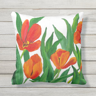 Coussin Tulipes rouges