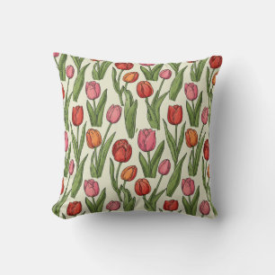 Coussin Tulipes rouges