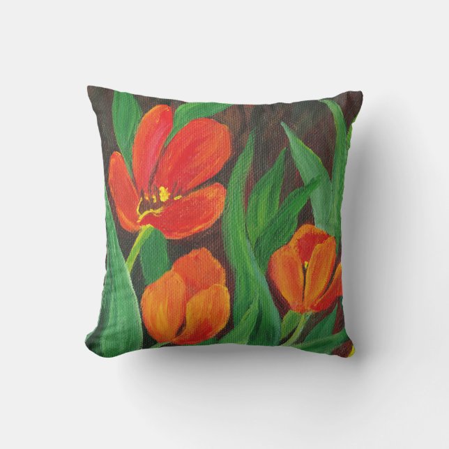 Coussin Tulipes rouges (Recto)