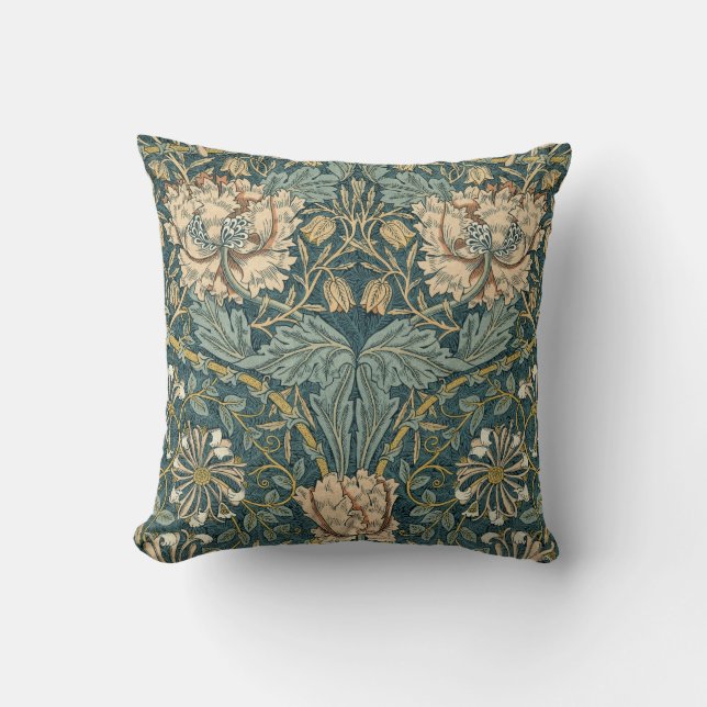 Coussin Tulipes vintages par William Morris (Recto)