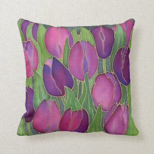 Coussin Tulipes violettes Design Jeu d'oreiller