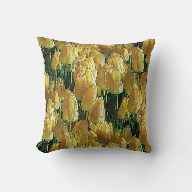 Coussin Tulips Sunshine Yellow (Recto)