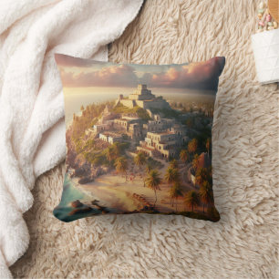 Coussin Tulum Mexico Vintage voyage paysager