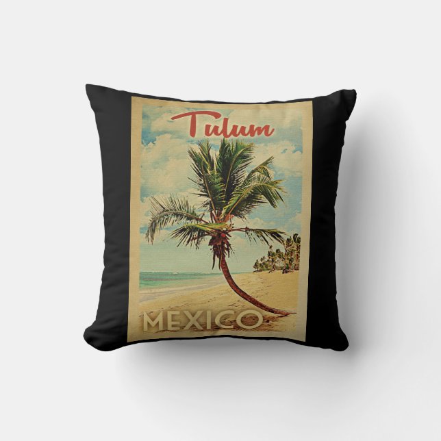 Coussin Tulum Palm Tree Vintage voyage (Recto)