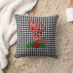 Coussin Tumbling Noel sur la ferme plaid Farmhouse  