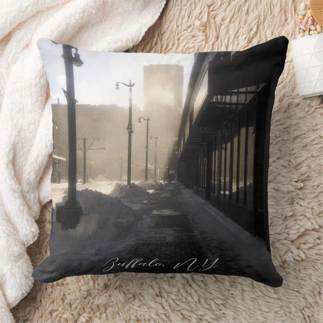 Coussin Tunnel de vent enneigé du centre-ville classique  (Couverture)