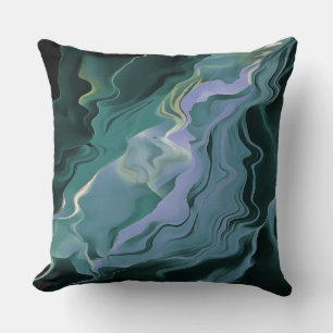 Coussin Turbulence bleue Acrylique pour l'art Abstrait