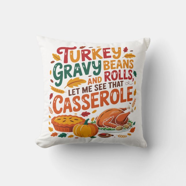 Coussin Turc Fèves Graves Et Rouleaux Casserole Drôle (Recto)