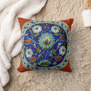Coussin Turc Iznik Symétrique Motif Motif de fleur