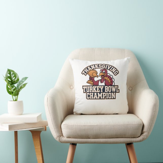 Coussin Turkey Bowl Champion Game Day Food Football Fun (Chaise)