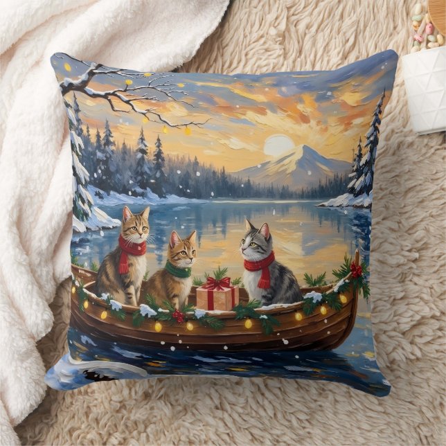 Coussin Turkish Angora Cat Christmas Boat Holiday (Couverture)