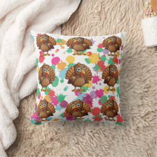 Coussin Turquie Cute Kawaii Imprimer Brown