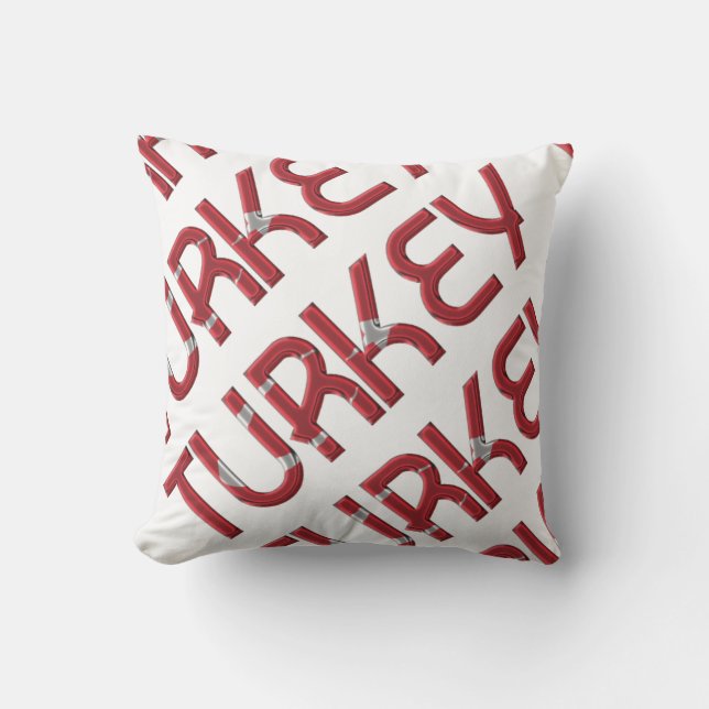 Coussin Turquie Drapeau turc Typographie Souvenir (Recto)