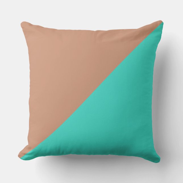 Coussin Turquoise & Antique laiton Arrière - plan couleur  (Recto)
