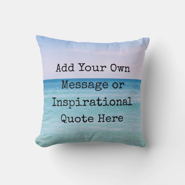 Coussin Turquoise Aqua Blue Calmer Citation Ocean Beach Wa (Recto)