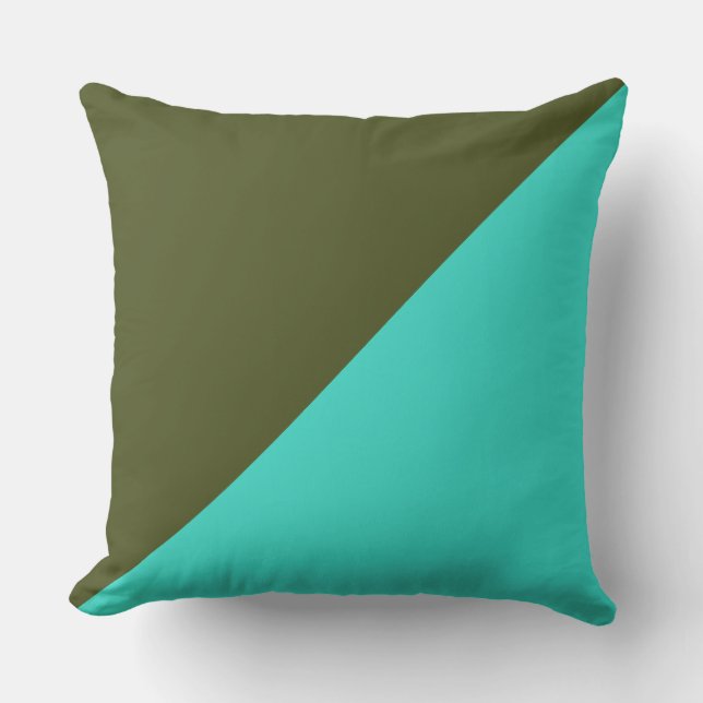 Coussin Turquoise & Armée vert Solid Color Arrière - plan (Recto)