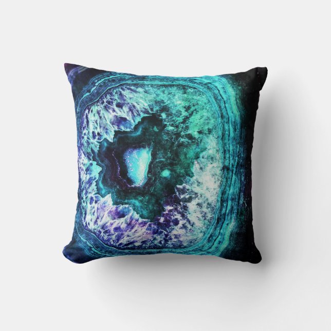 Coussin Turquoise assez glaciale et cristal pourpre de (Recto)