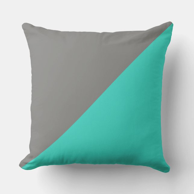 Coussin Turquoise & Battleship gris Solid Color Arrière -  (Recto)